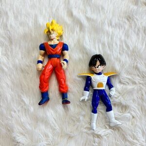 Vintage Y2K Dragon Ball Z Action Figures Set Super Saiyan Goku Irwin Gohan